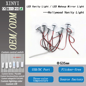 Estilo moderno, 11 bombillas, 12V, G48, luz de espejo, venta directa de fábrica, luz <span class=keywords><strong>LED</strong></span> para maquillaje de tocador con atenuador de pegatina 3M estable - Product Image 1