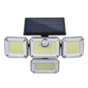 Baifeng Square Solar Polycarbonate Diffuser <b>LED</b> Wall <b>Light</b> 4 Head Remote Control <b>Motion</b> <b>Sensor</b> Outdoor Garden Garage Lamp - Product Image 1