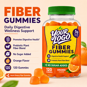 Bestseller orange Gummies 5g Fiber Per Serving Prebiotic Plant Fiber Digestive Support No Sugar Orange Flavor Dietary Supplement - Product Image 2