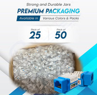 Conector Modular Keystone RJ45 Cat6 UTP de 90 Grados 8P8C Chapado en Oro Sin Blindaje Sin Herramientas 110 Punch Down para Red Ethernet