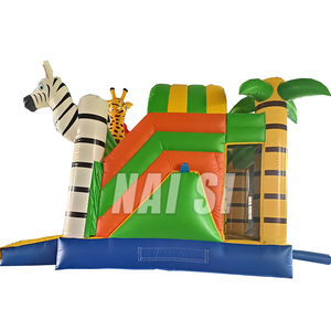 Safari Bouncy Lâu Đài Rừng Động Vật Theo Chủ Đề Trượt Bơm Hơi Nhà Trẻ Em Nhảy Combo Đảng Thiết Bị Sân Chơi Cho Trẻ Em - Product Image 5