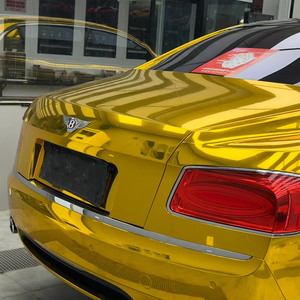 Premium Finish Chrome Gold PET Car Vinyl <b>Wrap</b>, Anti-Scratch Electroplating Film, Esign Full Car Body Protection Vinyl <b>Roll</b> - Product Image 2