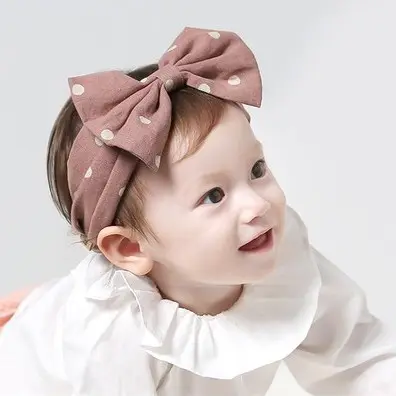 Tiara para bebês, faixa de cabeça infantil de algodão e linho com flor para cabelo de 0-2 anos, acessórios para bebês, princesa