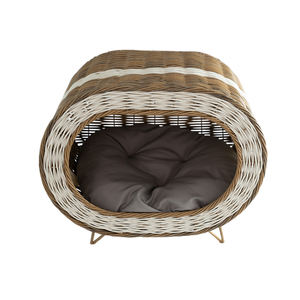Новая дизайнерская лежанка для животных из плетеной ивы: уютное домашнее место для кошек и мягкая квадратная лежанка для собак - Product Image 2
