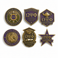 Fabricante Chino de Broches Personalizados para Hermandades, Diseños de Letras Griegas y Escudos, Broche de Zinc con Emblema del Nueve Divino para Colección