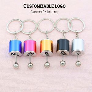 High Quality Custom Logo Key Chain Creative Personality Metal Car Modification Switch Shift Head Keychain - Product Image 1