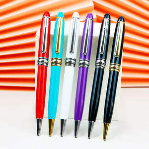 Bolígrafo de Punta Redonda Delgada con Giro Cruzado, Venta Caliente 2025, Metal Dorado/Plateado/Blanco, Logotipo Personalizado, Ancho de Escritura de 0.7 mm, Tinta Azul, Promocional - Product Image 3