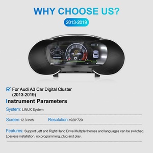 Navihua 12.3'' LCD <b>Digital</b> Dashboard Cluster <b>for</b> Audi A3 2013 - 2019 Virtual Cockpit <b>Speedometer</b> Upgrade - Product Image 6