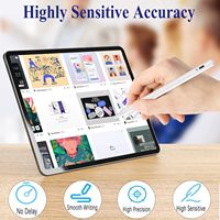 Stylet universel en métal et aluminium pour tablettes iPad Android pour une attraction magnétique capacitive plus active, une pointe remplaçable