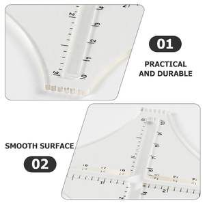 Medidor de Densidad de Punto Portátil de Plástico, Calculadora de Puntadas, Regla Contadora Transparente, Accesorio de Costura - Product Image 4