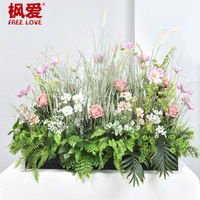 Fleurs artificielles, plantes artificielles, écrans de séparation, arrangements de verdure en pot, jardinières longues, boîtes à fleurs, aménagement paysager extérieur