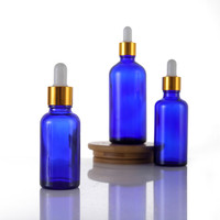 Bouteille en verre pour huile essentielle bleue de 5 ml, 10 ml, 15 ml, 20 ml, 30 ml, 50 ml, 100 ml pour cosmétiques