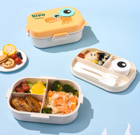 Boîte à lunch bento rectangulaire légère à double étage avec 3 compartiments pour enfants, fournie par le fabricant