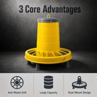 Nouvel abreuvoir automatique vertical jaune pour volailles, durable, facile à utiliser, avec grille de distribution de nourriture pour un gain de temps et d'énergie