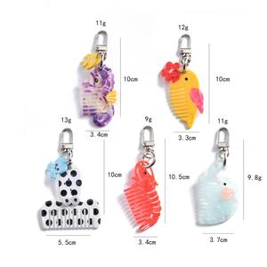 Wow Sheila Korea Women Baby <strong>Kids</strong> Small Portable Tortoiseshell Marble Acetic Mini Pendant Keychain Acetate Pocket <strong>Hair</strong> <strong>Combs</strong> - Product Image 2