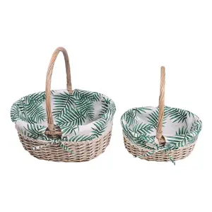 Thời trang thuận tiện làm bằng tay tùy chỉnh kích thước xử lý wicker lưu trữ Giỏ mua sắm giỏ