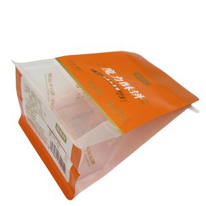 Kustom makanan kelas panas segel 8 sisi segel plastik tas kemasan roti kue kering datar kantong bawah dasi timah dengan jendela jelas - Product Image 2