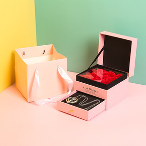 Sang Trọng Bảo Quản Nhung Tấm Board Bronzing Có Thể Tái Chế Cứng Nhắc Hoa Bao Bì Hộp Cho Hoa Hồng - Product Image 5