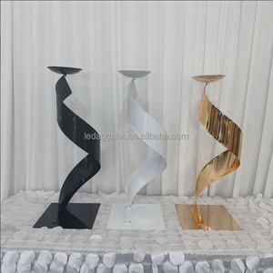 LEDA <b>Gold</b> Flower Winding Road Centerpiece Metal Party Flower Twisted Holder Tall Wedding <b>Decoration</b> Flower Stand - Product Image 4