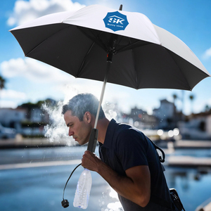 Rechargeable UV Blocking <b>Mist</b> Spray Straight <b>Fan</b> Umbrella with <b>Fan</b> <b>for</b> Summer Outdoor Activities - Product Image 5