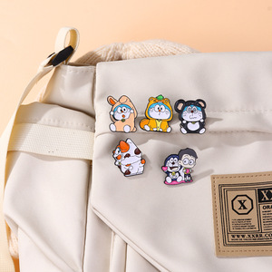 Yini <span class=keywords><strong>Doraemon</strong></span> Khắc Kim Loại Men Jingle Mèo Trâm Dễ Thương Nhật Bản Phim Hoạt Hình Schoolbag Trâm Trang Trí Tùy Chỉnh Pins Tóc - Product Image 5