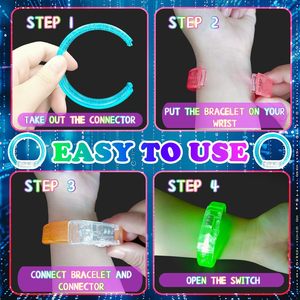 Bracelet LED en silicone souple, couleurs assorties, activé par le son et le mouvement, couleurs personnalisables, lumières changeantes, pour événements festifs - Product Image 4