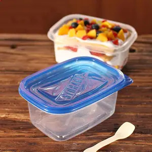 包装可爱盒子透明盖子方形小便当蛋糕面包盒定制塑料食品宠物一次性蛋糕杯方形