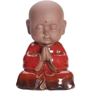 Meditating बुद्ध प्रतिमा ज़ेन उद्यान बुद्ध मूर्तियों सजावट सिरेमिक बौद्ध भिक्षु