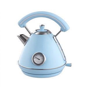 Light Blue Retro Electric <b>Kettle</b> 1.7L with Temperature Gauge Stainless Steel Body and Removable Washable Filter - Product Image 2