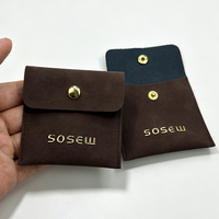 Échantillon Gratuit Pochette d'Emballage pour Bijoux en Cuir PU Mat avec Logo Métallique 3D Doré Personnalisé, Sac de Présentation pour Collier
