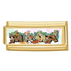 Bracelet à breloques italien Y2K de 2 cm de long, en acier inoxydable, rose mignon, modulaire, pour femme, bijou tendance, cadeau, vente en gros - Product Image 4