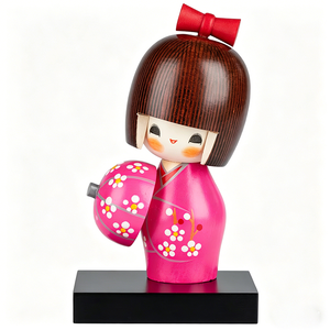 Jolie femme en poupée <span class=keywords><strong>japonaise</strong></span> Kokeshi rose - Product Image 1