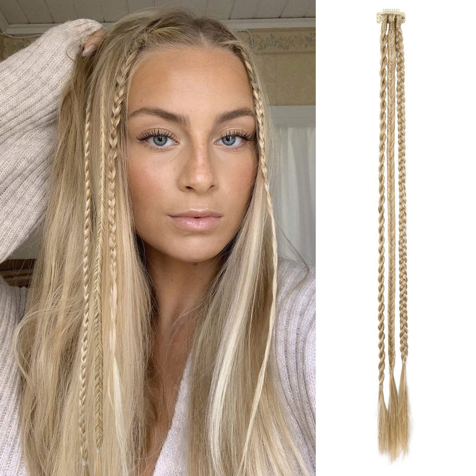 Extensiones de cabello trenzado, color marrón té frío [un paquete]
