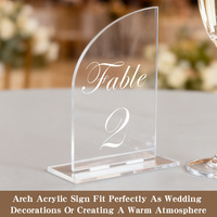 Décoration de plaque de table en acrylique pour fête, banquet, mariage, numéro d'arche doré effet miroir