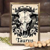 Toile d'art encadrée en bois 20x30cm avec autocollant bonbon et tatouage