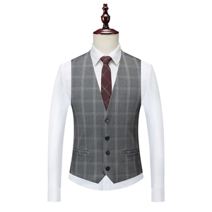 Nouveau Slim-fit hommes Plaid trois pièces <span class=keywords><strong>costume</strong></span> hommes <span class=keywords><strong>costume</strong></span> décontracté marié meilleur <span class=keywords><strong>homme</strong></span> <span class=keywords><strong>costume</strong></span> robe - Product Image 5