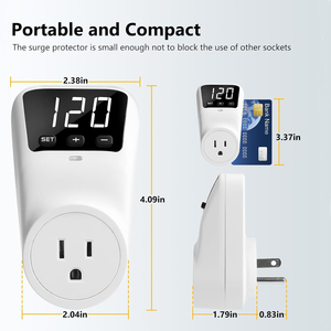 อุปกรณ์ป้องกันไฟกระชากอัจฉริยะ ตัวปรับแรงดันไฟฟ้า ป้องกันไฟไหม้ UL94V-1 ปลั๊กติดผนังสำหรับตู้เย็น ทีวี เครื่องใช้ไฟฟ้าหนัก ควบคุมแรงดันไฟฟ้าแบบเรียลไทม์ - Product Image 4