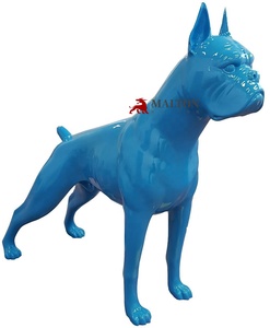 Escultura de bóxer de fibra de vidrio para perros, escultura profesional de fábrica china, OEM, personalizada, hecha a mano, para Decoración - Product Image 3