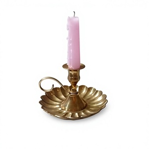 Brass Candlestick Holder <b>Tall</b> Decorative Brass Candle Snuffer Metal Candle Stand for Home Wedding <b>Table</b> Centerpiece - Product Image 3