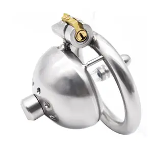 Stainless Steel Male Chastity Device Three Size Cock Cage Men's Lock Penis Ring with lock