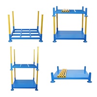 Étagère de stockage de palettes en acier léger à quatre poteaux, personnalisable, 5 niveaux réglables, revêtement en poudre anti-corrosion