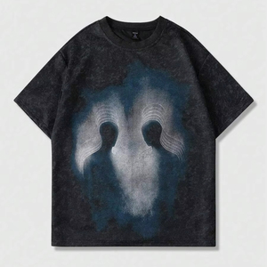 Camiseta informal versátil de manga corta con cuello redondo y estampado para hombre, disponible en fábrica, personalización disponible, F10 - Product Image 1