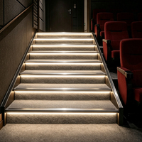 Lampes LED antidérapantes pour marches, montage dissimulé, éclairage d'escalier en alliage d'aluminium sans rainurage pour cinémas et hôtels de camping-cars