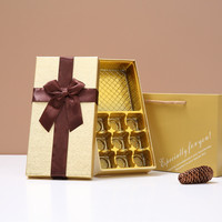 Boîte à chocolat rigide personnalisée avec logo, cadeau, biscuits, en-cas, élégante, mémorable, biodégradable, carrée, rose, avec ruban