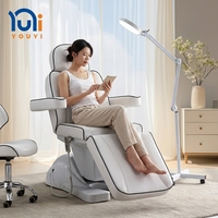 Table de massage électrique réglable en cuir PU, éponge haute densité durable, 3 moteurs, design incurvé pour salon de beauté, spa