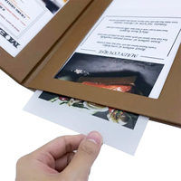 Menu numérique personnalisé en similicuir avec éclairage LED, 2 pages, pour restaurant et boîte de nuit