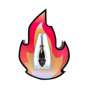 Led Lighted Flame Wine Rack Acrylic Seven Color Changing <b>Remote</b> Control Party KTV Bottle <b>Holder</b> Charging Base - Product Image 5