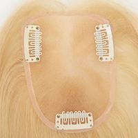 Topper de Cabello Humano con Base de Seda para Piel Rubia, Cierre de Cabello Humano de Color Natural, Pieza de Cabello Invisible Ultra Realista, Venta al por Mayor