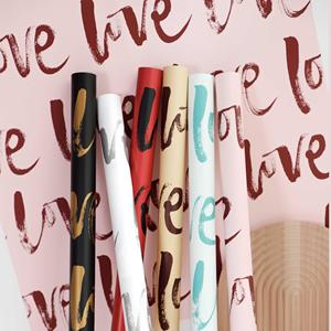 Papier d'emballage pour la Saint-Valentin, NOUVEAU, LOVE, papier cadeau pour la Saint-Valentin, fleurs, bouquet, matériel d'emballage - Product Image 1