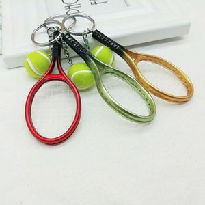 Wholesale Custom Tennis Racket Metal Keychain Creative Sports <b>Keyring</b> Handmade Bag Pendant for Athletic Gift Bulk Orders - Product Image 3